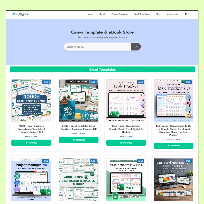 Digital Product Selling Website Template